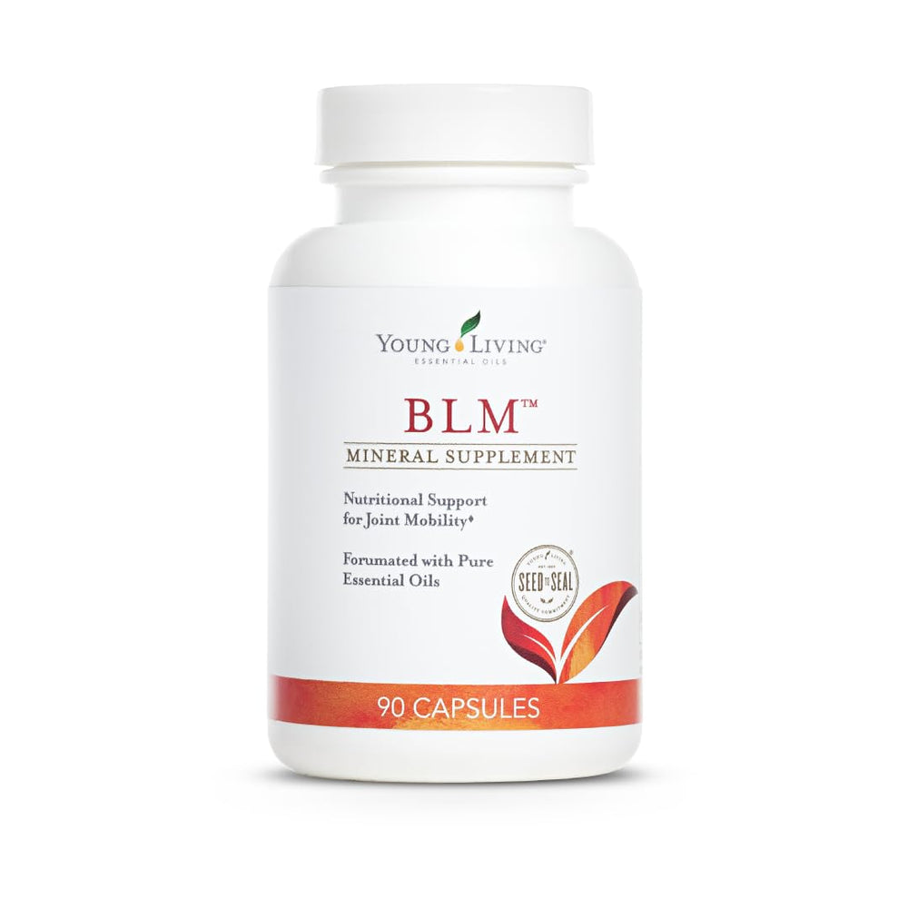 Young Living BLM capsules bottle front for daily joint support and mobility.
