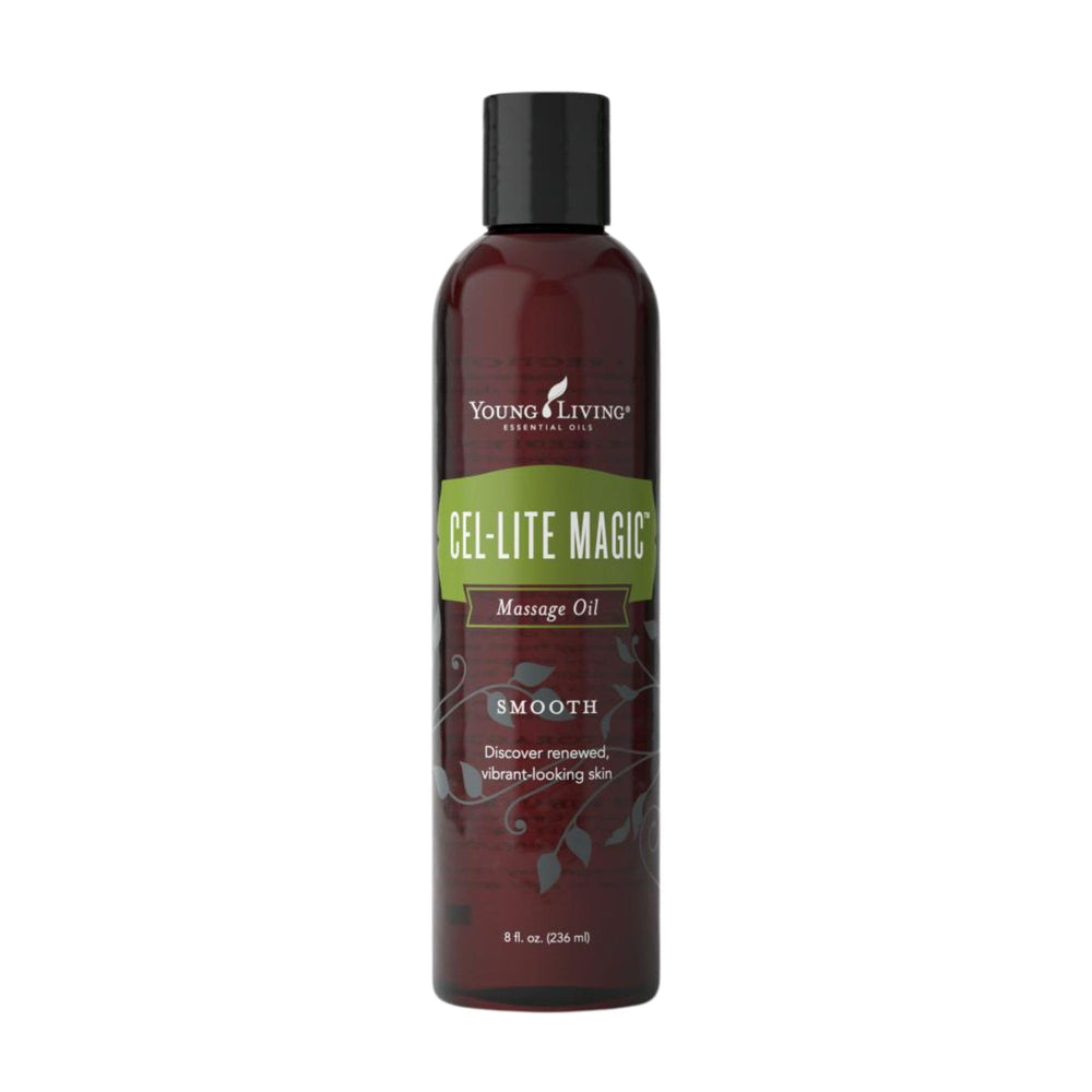 Young Living Cel-Lite Magic Massage Oil 8oz bottle for calming massages