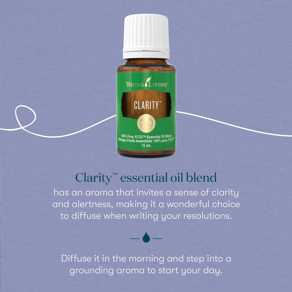 Young Living Clarity diffuser in a workspace promoting alertness.