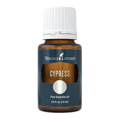 Young Living Cypress 15ml bottle pour for a crisp, refreshing aroma.