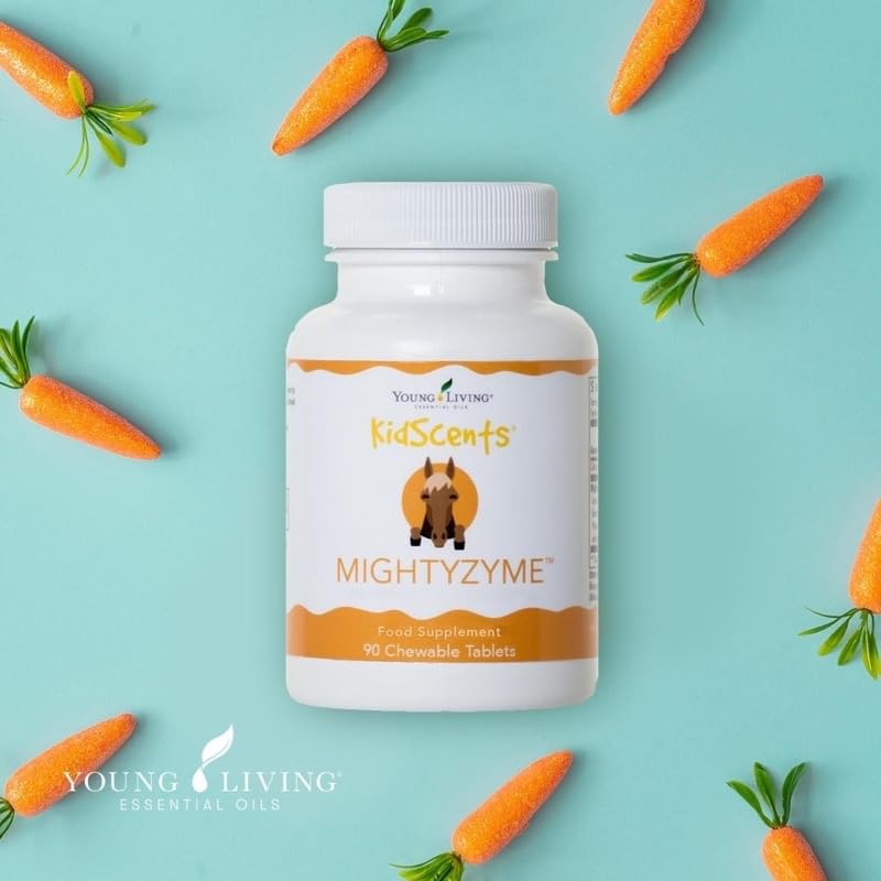 Child taking MightyZyme chewables during daily routine after meals.