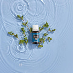 Young Living Marjoram at-home spa setup for relaxation routines