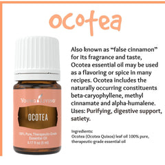 Young Living Ocotea spice note emphasizes its cinnamon substitute profile.