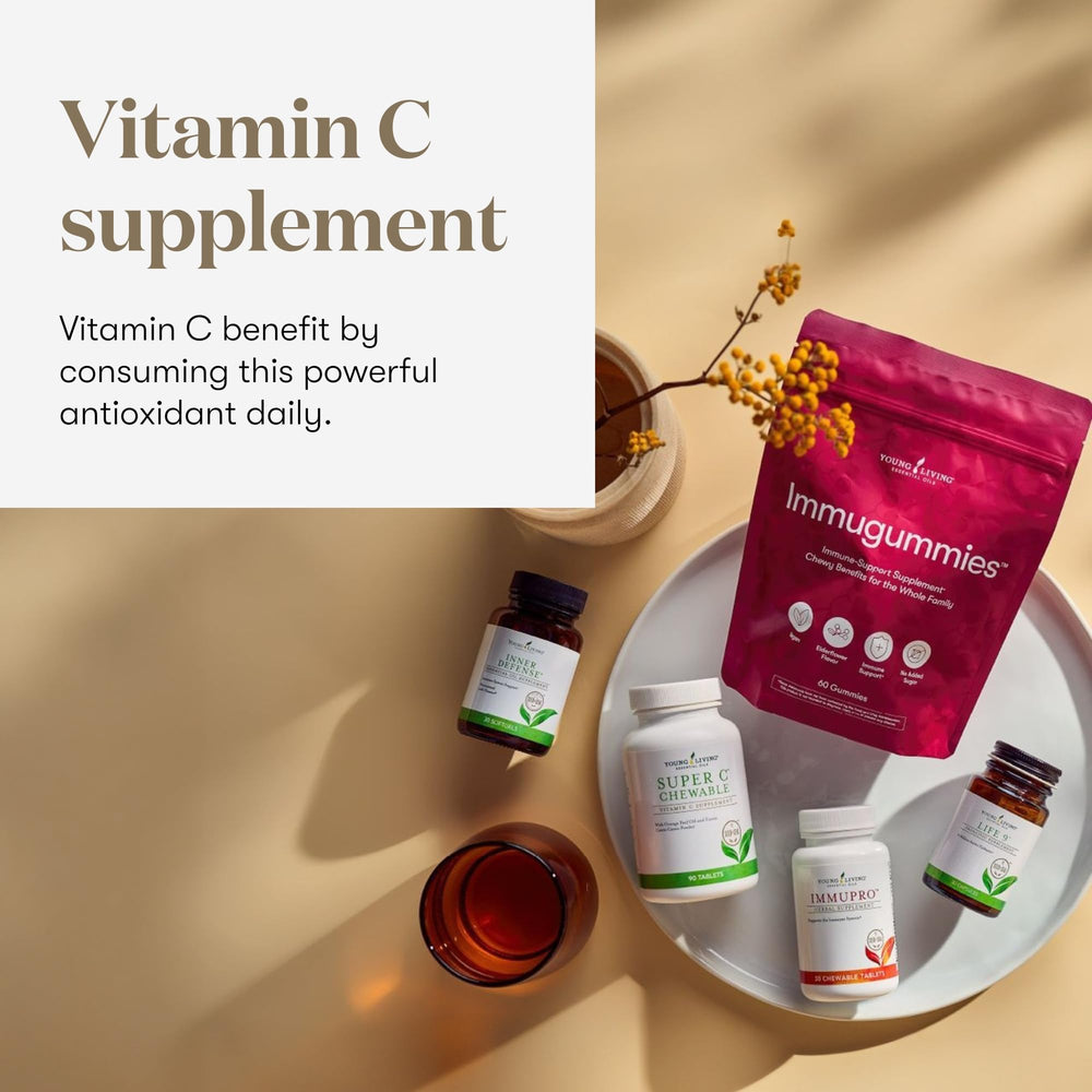 Orange Premium Essential Oil noted in Young Living Super C formula for bright citrus aroma.