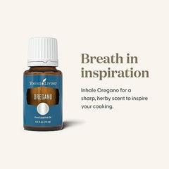 Droplet-ready Young Living Oregano Oil for topical dilution with carrier oil.
