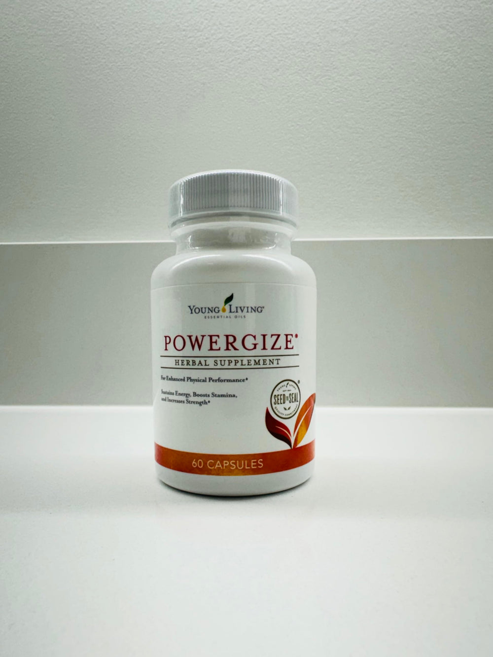 PowerGize bottle on a workout table for on-the-go routine