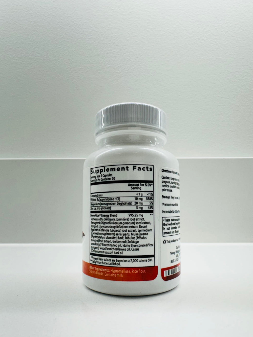Packaging of PowerGize on a shelf for quick wellness selection