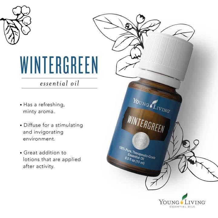 Young Living Wintergreen dropper closeup emphasizes precise application for targeted aromatic experiences.