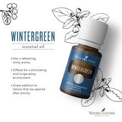 Young Living Wintergreen dropper closeup emphasizes precise application for targeted aromatic experiences.