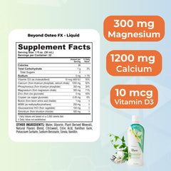 Close-up of the Osteo-Fx nutrition label highlighting minerals and nutrients.