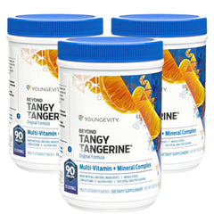 Youngevity Beyond Tangy Tangerine original bottle pour highlights immune-supporting formula