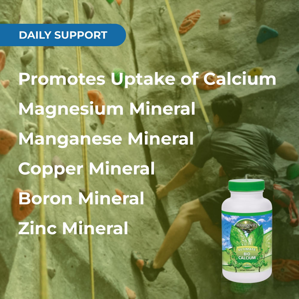 Youngevity Bio Calcium packaging open with capsules ready for daily use