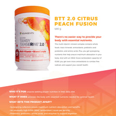 Youngevity BTT 2.0 label close-up highlighting the 8,000 ORAC score.