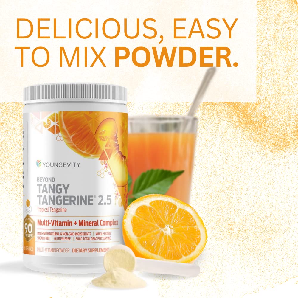 Powder dissolving in water shows Youngevity mixability for a convenient daily dose