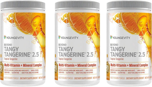 Youngevity BTT 2.5 Tropical Tangerine bottle offers convenient daily multivitamin packaging.
