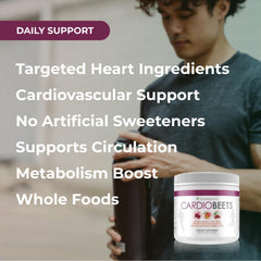 Youngevity CardioBeets powder being dispensed for mixing