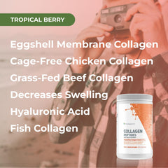 Youngevity Collagen Peptides in a glass with shake for a convenient daily ritual