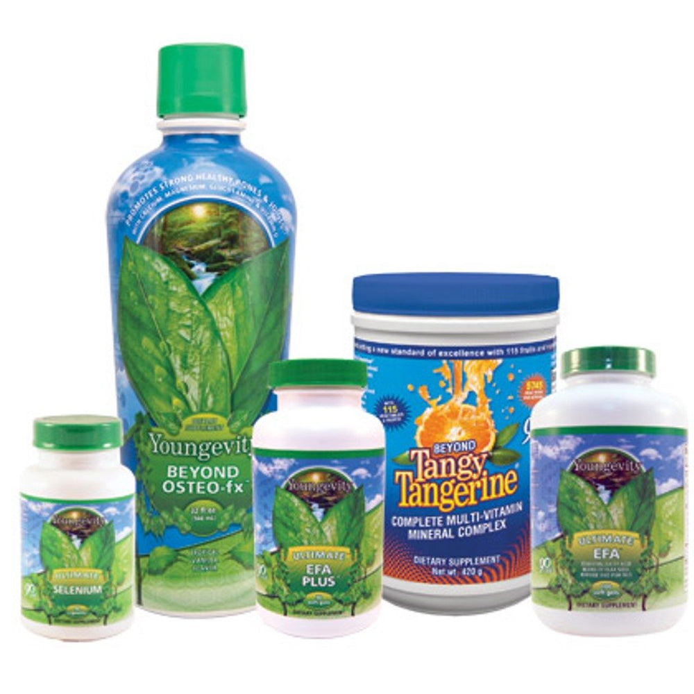 Youngevity Healthy Brain and Heart Pak bottle highlights a complete daily nutrition bundle for brain and heart support