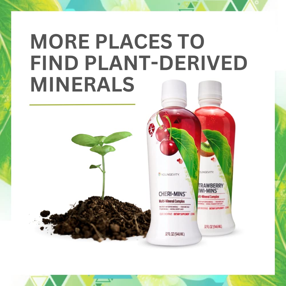 Youngevity Plant Derived Liquid Minerals in a glass ready to mix into a drink