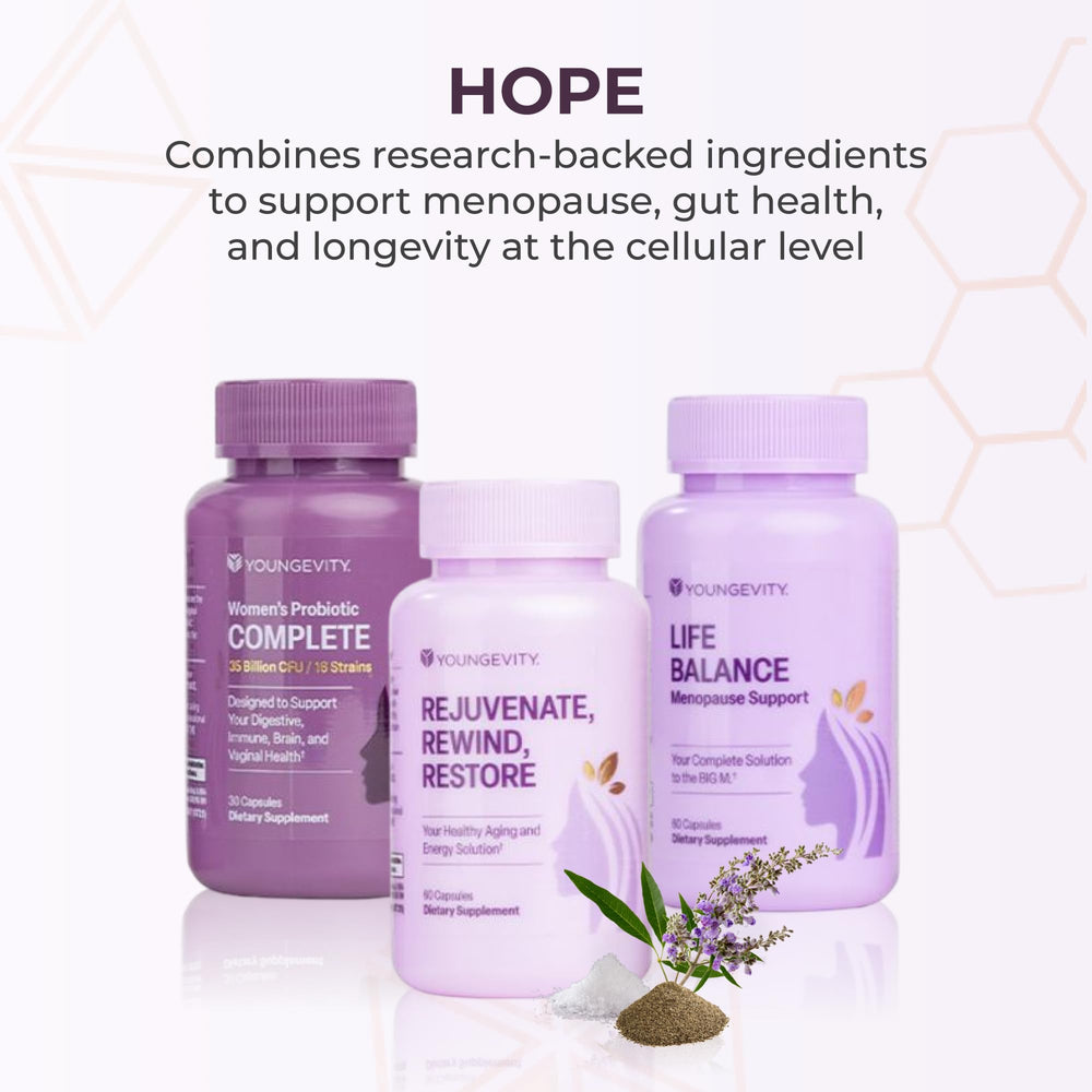 Youngevity Probiotic Complete capsules—supports gut and vaginal microbiome for well-being.