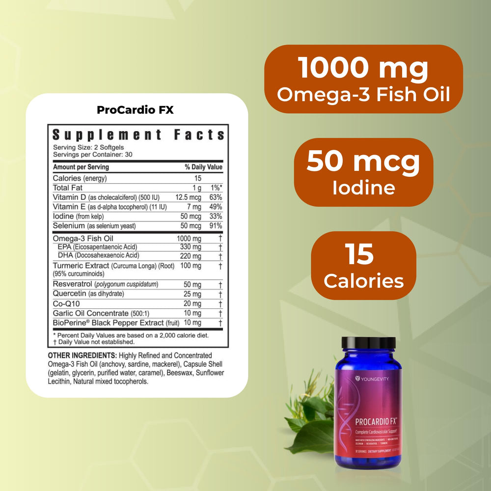Youngevity ProCardio FX label detail helps verify ingredients and dosage