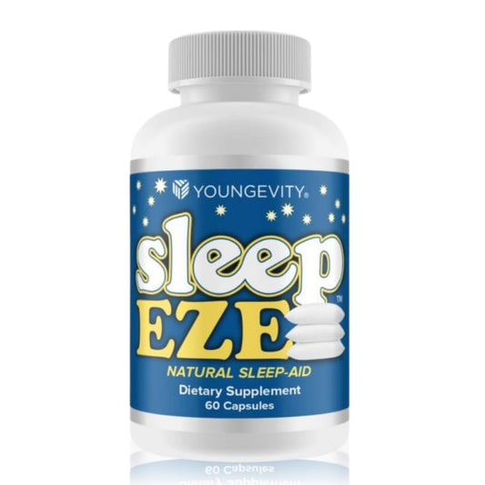 Youngevity Sleep Eze bottle with capsules supports natural relaxation for restful nights