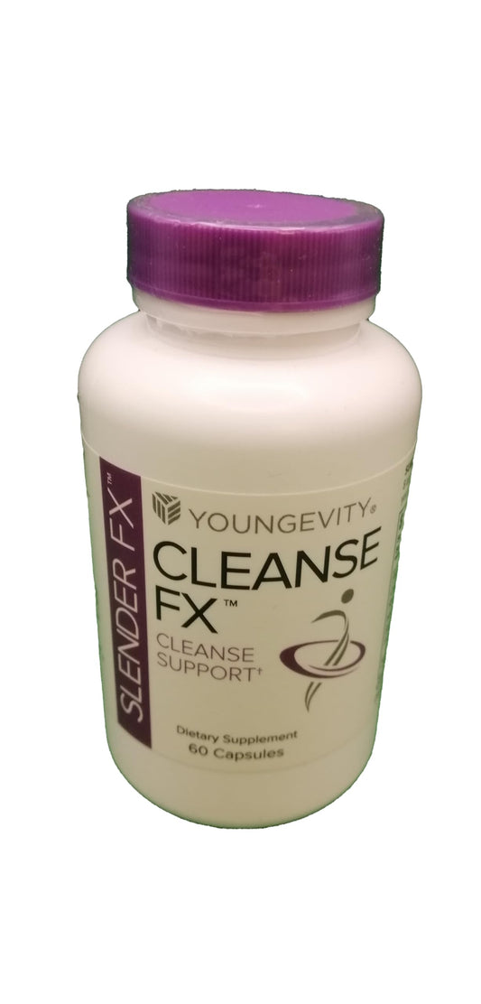 Youngevity Slender Fx Cleanse Fx bottle front with 60 capsules for a 15-day program