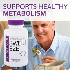 Youngevity Slender FX Sweet EZE label close-up showing ingredients and branding