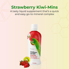 Youngevity Strawberry Kiwi-Mins bottle front highlighting flavor and bottle design