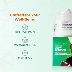 Youngevity Ultimate CM Cream applied on neck for daily relief.