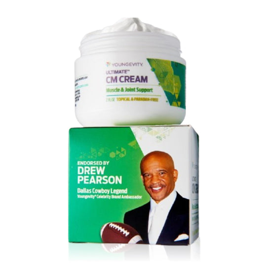 Youngevity Ultimate CM Cream back application for targeted comfort and daily support.