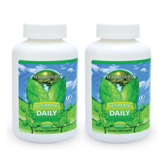 Youngevity Ultimate Daily Capsules bottle on the counter for daily nutrition.