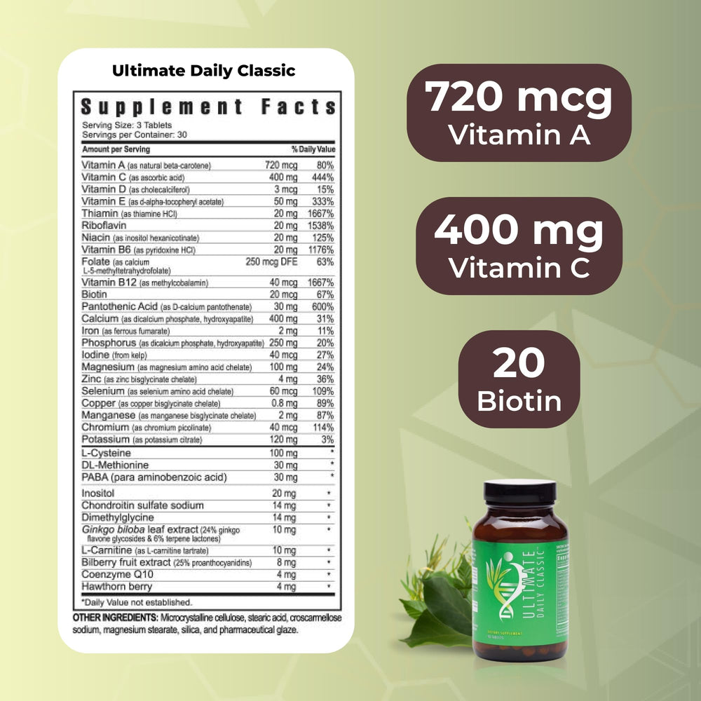 Youngevity Ultimate Daily Classic tablets in hand for easy daily supplementation