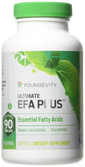 Youngevity Ultimate EFA Plus capsules being poured for convenient daily supplementation