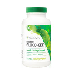 Youngevity Ultimate Gluco-Gel bottle front view highlighting bone support formula.