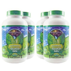 Youngevity Ultimate Gluco-Gel bottle for daily joint support with gelatin-glucosamine blend.