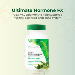 Youngevity Ultimate Hormone FX capsules close-up highlights easy-to-use daily support.