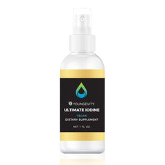 Youngevity Ultimate Iodine bottle pour for easy daily use and energy support.