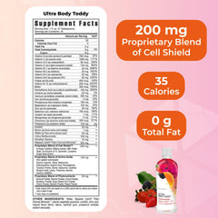 Ultra Body Toddy ingredient blend highlights vitamins and minerals for daily wellness.