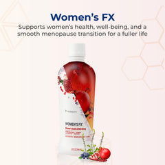 Youngevity Women's FX bottle close-up highlighting pomegranate flavor