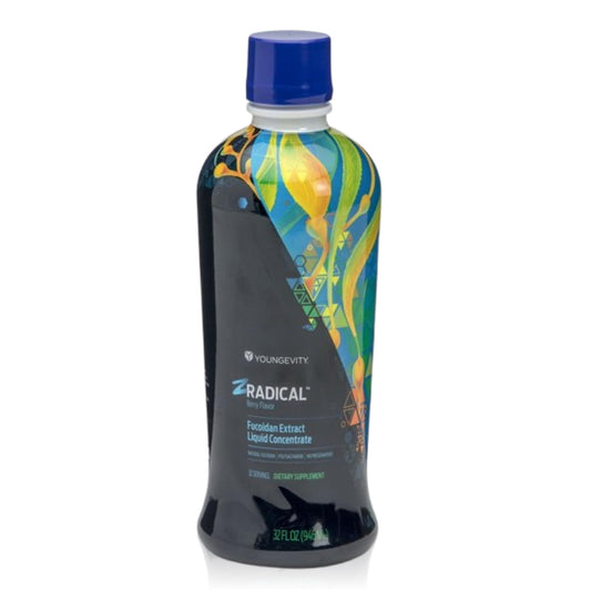 Youngevity ZRadical fucoidan organic seaweed extract visual highlighting immune-supporting ingredients.