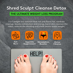 Youth & Tonic Sculpt Shred pills close-up highlighting cravings relief and metabolism boost.
