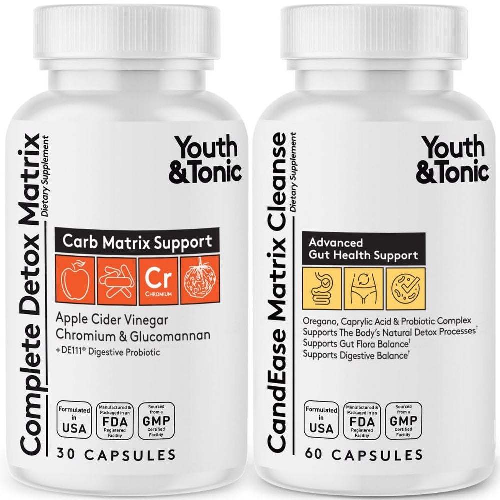 Youth & Tonic CandEase bottle front view, supporting detox and digestive balance.