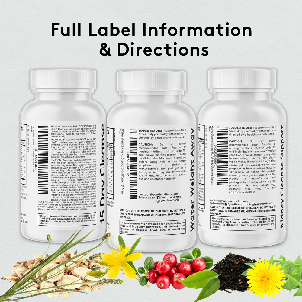 90-capsule Youth & Tonic Detox bottle ready for daily maintenance.