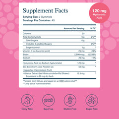 Youtheory Complete Beauty Gummies hyaluronic acid ingredients close-up for skin support