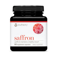 Youtheory Saffron bottle pour for easy on-the-go energy support