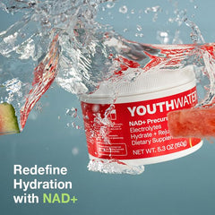 YOUTHWATER NAD+ bottle on desk ready for daily hydration routine