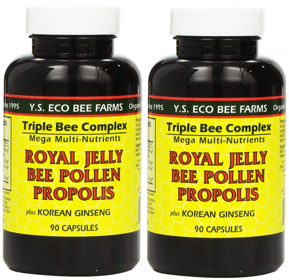 YS Eco Bee Farms royal jelly capsules pack on shelf for daily vitality