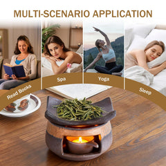 YSZYPETHE tealight holder creates a soft ambient glow beside the diffuser