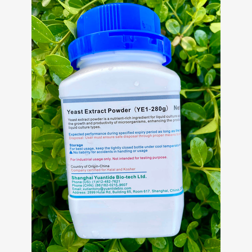 Yuantide Yeast Extract YC01 powder close-up shows darker color and dense nutrients.